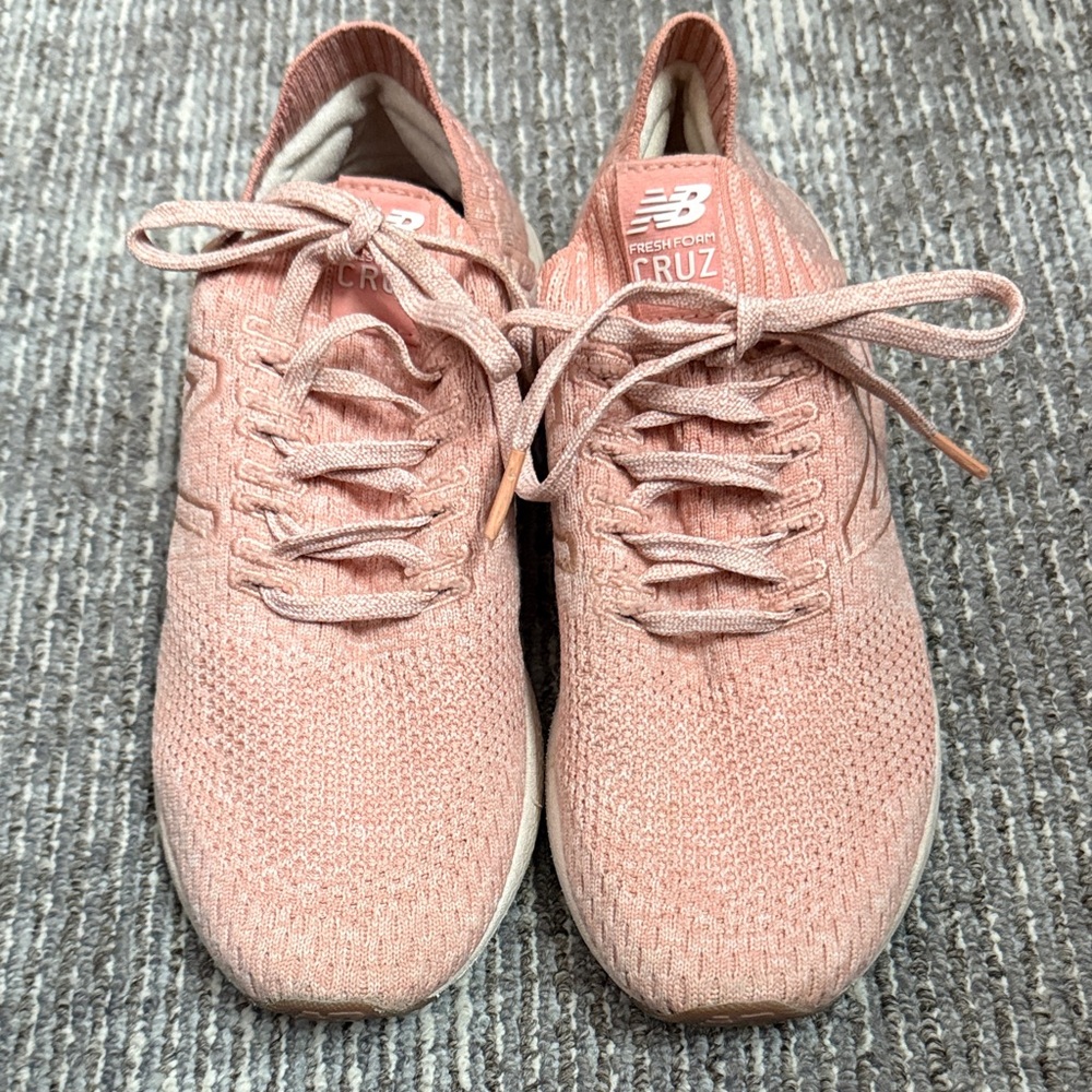 New Balance Women's Pink Knit Sneakers